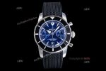 OXF Breitling Superocean B01 Chronograph 42mm 01 Movement Blue Face Rubber Band Watch